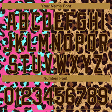 Load image into Gallery viewer, Custom Pink Brown-Old Gold 3D Pattern Design Leopard Performance T-Shirt