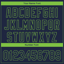 Загрузить изображение в средство просмотра галереи, Custom Navy Neon Green 3D Seattle City Edition Fade Fashion Authentic Baseball Jersey