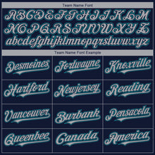 Загрузить изображение в средство просмотра галереи, Custom Navy Gray-Teal 3D Seattle City Edition Fade Fashion Authentic Baseball Jersey