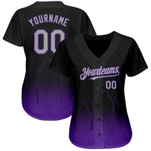 Загрузить изображение в средство просмотра галереи, Custom Black Gray-Purple 3D Sacramento City Edition Fade Fashion Authentic Baseball Jersey