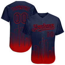 Загрузить изображение в средство просмотра галереи, Custom Navy Navy-Red 3D Los Angeles City Edition Fade Fashion Authentic Baseball Jersey