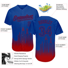 Load image into Gallery viewer, Custom Royal Red 3D Chicago City Edition Fade Fashion Authentic Baseball Jersey

