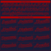 Load image into Gallery viewer, Custom Navy Red 3D Houston City Edition Fade Fashion Authentic Baseball Jersey