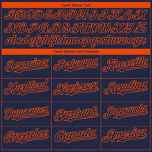 Load image into Gallery viewer, Custom Navy Orange 3D Denver City Edition Fade Fashion Authentic Baseball Jersey
