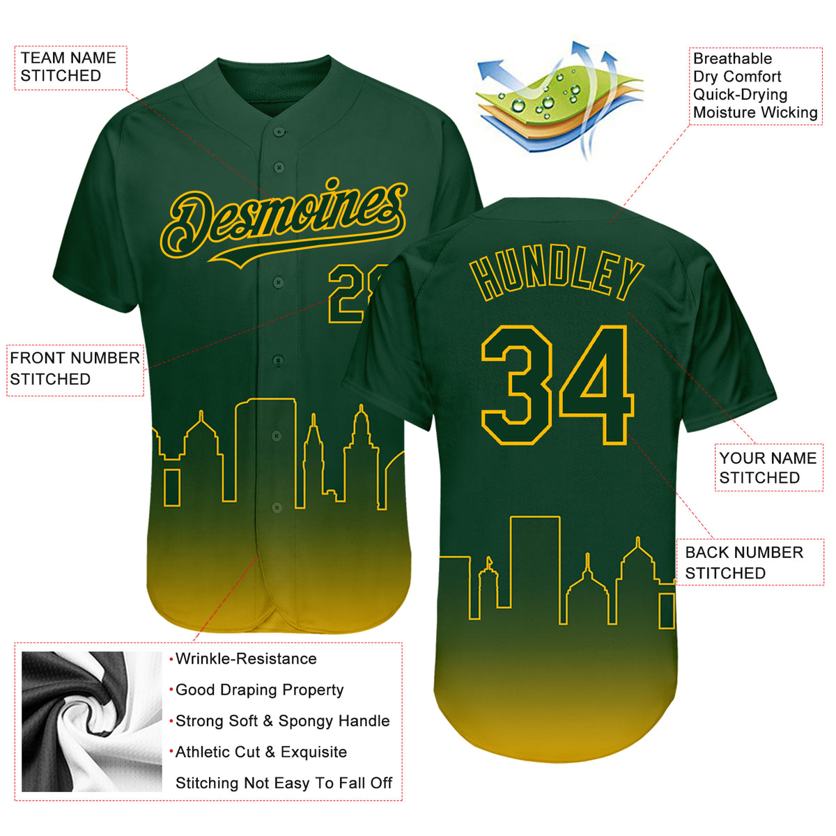 Cheap Custom Green Gold 3D Oakland City Edition Fade Fasion Authentic  Baseball Jersey Free Shipping – CustomJerseysPro