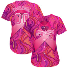 Загрузить изображение в средство просмотра галереи, Custom Pink White 3D Pink Ribbon Breast Cancer Awareness Month Women Health Care Support Authentic Baseball Jersey