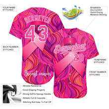 Загрузить изображение в средство просмотра галереи, Custom Pink White 3D Pink Ribbon Breast Cancer Awareness Month Women Health Care Support Authentic Baseball Jersey