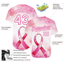 Загрузить изображение в средство просмотра галереи, Custom Pink White-Hot Pink 3D Pink Ribbon Breast Cancer Awareness Month Women Health Care Support Authentic Baseball Jersey
