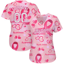 Загрузить изображение в средство просмотра галереи, Custom Pink White-Hot Pink 3D Pink Ribbon Breast Cancer Awareness Month Women Health Care Support Authentic Baseball Jersey