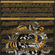 Загрузить изображение в средство просмотра галереи, Custom Black Old Gold 3D Pattern Design Octopus Wrapped Around Dart Board Authentic Baseball Jersey