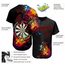 Load image into Gallery viewer, Custom Black Red 3D Pattern Design Dart Board Authentic Baseball Jersey
