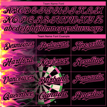 Загрузить изображение в средство просмотра галереи, Custom Black Pink 3D Pattern Design Fiery Dart Board Authentic Baseball Jersey