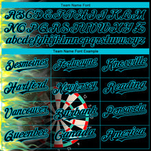 Загрузить изображение в средство просмотра галереи, Custom Black Lakes Blue 3D Pattern Design Fiery Dart Board Authentic Baseball Jersey