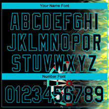 Загрузить изображение в средство просмотра галереи, Custom Black Lakes Blue 3D Pattern Design Fiery Dart Board Authentic Baseball Jersey