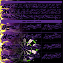 Load image into Gallery viewer, Custom Black Purple 3D Pattern Design Fiery Dart Board Authentic Baseball Jersey