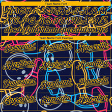 Загрузить изображение в средство просмотра галереи, Custom Navy Gold 3D Pattern Design Bowling Authentic Baseball Jersey