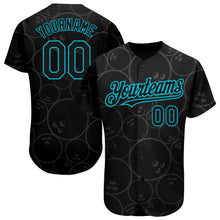 Load image into Gallery viewer, Custom Black Lakes Blue 3D Pattern Design Bowling Ball Authentic Baseball Jersey