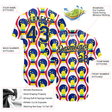 Загрузить изображение в средство просмотра галереи, Custom White Royal-Yellow 3D Pattern Design Bowling Authentic Baseball Jersey