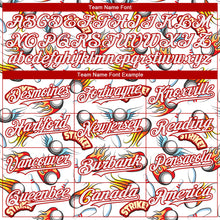 Laden Sie das Bild in den Galerie-Viewer, Custom White Red 3D Pattern Design Firely Bowling Authentic Baseball Jersey