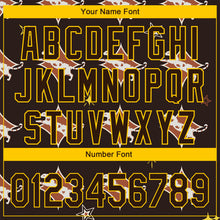 Charger l'image dans la galerie, Custom Brown Yellow 3D Pattern Design Leopard Authentic Baseball Jersey