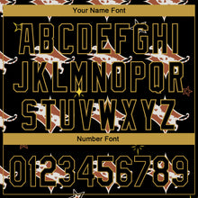 Загрузить изображение в средство просмотра галереи, Custom Black Old Gold 3D Pattern Design Leopard Authentic Baseball Jersey
