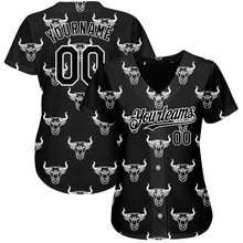 Загрузить изображение в средство просмотра галереи, Custom Black White 3D Pattern Design Ox Authentic Baseball Jersey