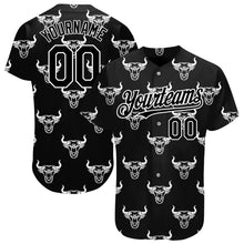Загрузить изображение в средство просмотра галереи, Custom Black White 3D Pattern Design Ox Authentic Baseball Jersey