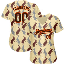 Загрузить изображение в средство просмотра галереи, Custom City Cream Brown-Orange 3D Pattern Design Rabbit Authentic Baseball Jersey