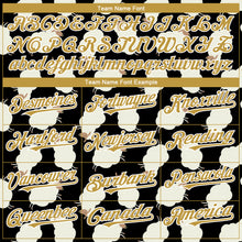 Load image into Gallery viewer, Custom Black Old Gold-White 3D Pattern Design Goat Authentic Baseball Jersey