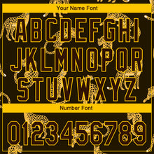 Загрузить изображение в средство просмотра галереи, Custom Brown Yellow 3D Pattern Design Leopard Authentic Baseball Jersey