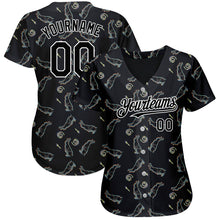 Загрузить изображение в средство просмотра галереи, Custom Black White 3D Pattern Design Rabbit Authentic Baseball Jersey