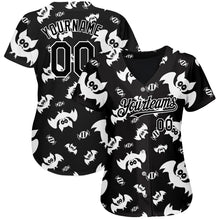 Загрузить изображение в средство просмотра галереи, Custom Black White 3D Pattern Design Bat Authentic Baseball Jersey