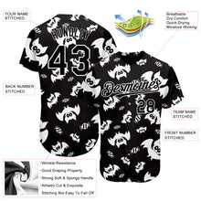 Загрузить изображение в средство просмотра галереи, Custom Black White 3D Pattern Design Bat Authentic Baseball Jersey