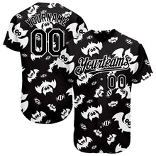 Загрузить изображение в средство просмотра галереи, Custom Black White 3D Pattern Design Bat Authentic Baseball Jersey