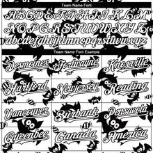 Load image into Gallery viewer, Custom White Black 3D Pattern Design Bat Authentic Baseball Jersey