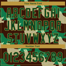 Load image into Gallery viewer, Custom Black Green-Old Gold 3D Pattern Design Bird Authentic Baseball Jersey