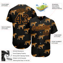 Загрузить изображение в средство просмотра галереи, Custom Black Bay Orange 3D Pattern Design Tiger Authentic Baseball Jersey