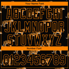 Загрузить изображение в средство просмотра галереи, Custom Black Bay Orange 3D Pattern Design Tiger Authentic Baseball Jersey