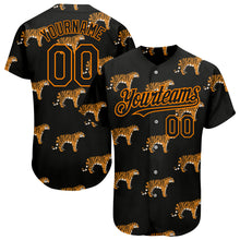 Загрузить изображение в средство просмотра галереи, Custom Black Bay Orange 3D Pattern Design Tiger Authentic Baseball Jersey