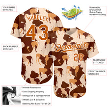 Загрузить изображение в средство просмотра галереи, Custom Cream Texas Orange-White 3D Pattern Design Ox Authentic Baseball Jersey