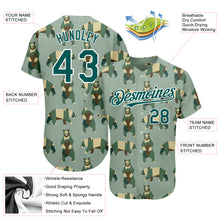 Laden Sie das Bild in den Galerie-Viewer, Custom Green Grass Green-White 3D Pattern Design Bear Authentic Baseball Jersey