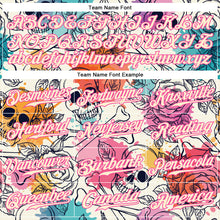 Charger l'image dans la galerie, Custom Cream Pink-Black 3D Flower And Skull Fashion Authentic Baseball Jersey