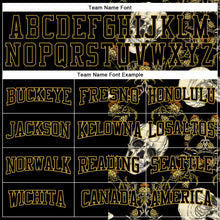 Load image into Gallery viewer, Custom Stitched Black Old Gold 3D Skull Fashion Plant Sports Pullover Sweatshirt Hoodie