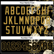 Load image into Gallery viewer, Custom Stitched Black Old Gold 3D Skull Fashion Plant Sports Pullover Sweatshirt Hoodie