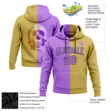 Load image into Gallery viewer, Custom Stitched Old Gold Purple-Black 3D Skull Fashion Sports Pullover Sweatshirt Hoodie