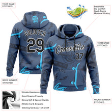 Загрузить изображение в средство просмотра галереи, Custom Stitched Navy Black-White 3D Pattern Design Tiger And Hawaii Palm Tree Sports Pullover Sweatshirt Hoodie