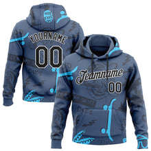 Загрузить изображение в средство просмотра галереи, Custom Stitched Navy Black-White 3D Pattern Design Tiger And Hawaii Palm Tree Sports Pullover Sweatshirt Hoodie