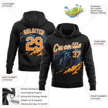 Load image into Gallery viewer, Custom Stitched Black Bay Orange-White 3D Pattern Design Fire Dragon Sports Pullover Sweatshirt Hoodie