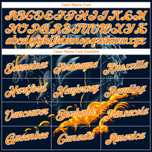 Load image into Gallery viewer, Custom Stitched Black Bay Orange-White 3D Pattern Design Fire Dragon Sports Pullover Sweatshirt Hoodie
