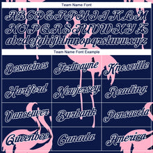 Laden Sie das Bild in den Galerie-Viewer, Custom Stitched Navy-White 3D Pattern Design Flamingo Sports Pullover Sweatshirt Hoodie